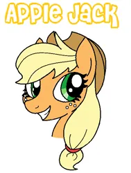 Size: 449x594 | Tagged: safe, artist:lottafandoms, derpibooru import, applejack, earth pony, pony, applejack's hat, bust, cowboy hat, female, freckles, g4, grin, hat, image, mare, png, portrait, simple background, smiling, solo, white background