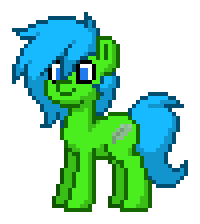 Size: 200x224 | Tagged: safe, derpibooru import, oc, oc:layla, unofficial characters only, earth pony, pony, pony town, animated, blue eyes, blue hair, earth pony oc, female, gif, green pony, image, pixel art