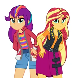 Size: 1028x1048 | Tagged: safe, artist:robertsonskywa1, derpibooru import, sunny starscout, sunset shimmer, equestria girls, equestria girls series, clothes, duo, duo female, equestria girls (g5), female, females only, g5, image, jpeg, photo