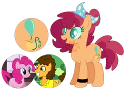 Size: 594x436 | Tagged: safe, artist:cintiasi, derpibooru import, cheese sandwich, pinkie pie, oc, oc:poppy, earth pony, pony, base used, colored pupils, cutie mark, female, image, mare, offspring, parent:cheese sandwich, parent:pinkie pie, parents:cheesepie, png, screencap reference, simple background, transparent background