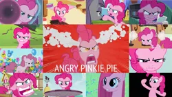 Size: 1280x721 | Tagged: safe, derpibooru import, editor:quoterific, pinkie pie, magic duel, mmmystery on the friendship express, party of one, pinkie pride, rock solid friendship, secret of my excess, secrets and pies, the cutie map, the ending of the end, the last roundup, the maud couple, the return of harmony, too many pinkie pies, angry, image, png