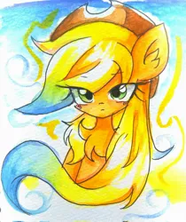 Size: 1719x2048 | Tagged: safe, artist:applejack_yokai, derpibooru import, applejack, earth pony, pony, female, image, jpeg, solo, traditional art