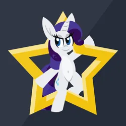 Size: 1200x1200 | Tagged: safe, artist:tridashie, derpibooru import, rarity, pony, unicorn, advertisement, advertisement in description, belly button, bipedal, female, full body, image, looking at you, mare, pale belly, png, redbubble, simple background, smiling, smiling at you, solo, stars, teepublic