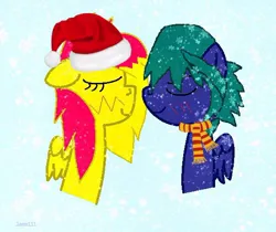 Size: 554x465 | Tagged: safe, derpibooru import, oc, pegasus, christmas, clothes, holiday, image, jpeg, love, new year, scarf, snow, winter