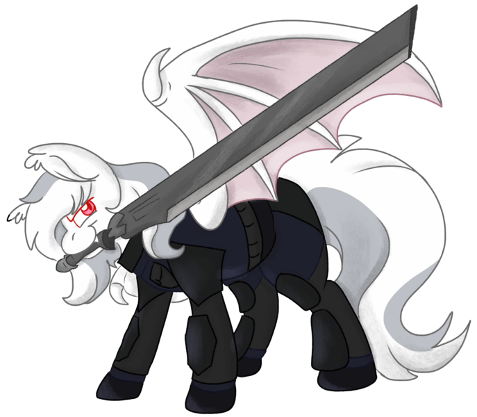 Size: 2213x1932 | Tagged: safe, artist:euspuche, derpibooru import, oc, unofficial characters only, bat pony, pony, bat pony oc, bat wings, blade, clothes, full body, image, looking at you, male, png, pose, simple background, smiling, stallion, transparent background, weapon, wings