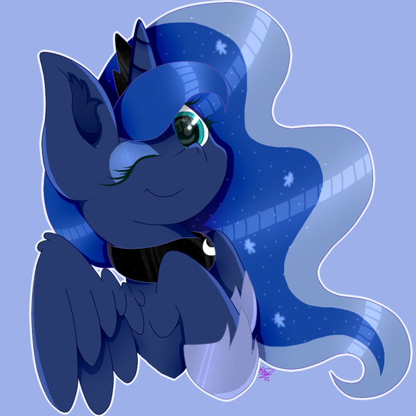 Size: 1000x1000 | Tagged: safe, artist:kathepart, derpibooru import, princess luna, alicorn, clothes, collar, crown, image, jewelry, png, regalia, shoes, simple background, spread wings, wings