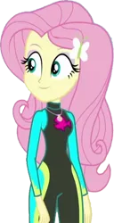 Size: 1292x2520 | Tagged: safe, artist:homersimpson1983, derpibooru import, edit, edited screencap, screencap, fluttershy, aww... baby turtles, equestria girls, equestria girls series, background removed, clothes, female, fluttershy's wetsuit, image, not a vector, png, simple background, solo, swimsuit, transparent background, wetsuit