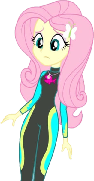 Size: 1316x2520 | Tagged: safe, artist:homersimpson1983, derpibooru import, edit, edited screencap, screencap, fluttershy, blue crushed, equestria girls, equestria girls series, background removed, clothes, female, fluttershy's wetsuit, image, not a vector, png, simple background, solo, swimsuit, transparent background, wetsuit