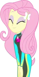Size: 1283x2520 | Tagged: safe, artist:homersimpson1983, derpibooru import, edit, edited screencap, screencap, fluttershy, equestria girls, equestria girls series, forgotten friendship, background removed, clothes, female, fluttershy's wetsuit, image, not a vector, png, simple background, solo, swimsuit, transparent background, wetsuit