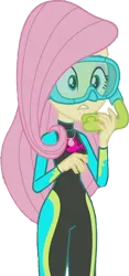Size: 1184x2520 | Tagged: safe, artist:homersimpson1983, derpibooru import, edit, edited screencap, screencap, fluttershy, equestria girls, equestria girls series, unsolved selfie mysteries, background removed, clothes, dive mask, female, fluttershy's wetsuit, goggles, image, not a vector, png, simple background, snorkel, solo, swimsuit, transparent background, wetsuit
