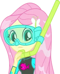 Size: 2037x2520 | Tagged: safe, artist:homersimpson1983, derpibooru import, edit, edited screencap, screencap, fluttershy, equestria girls, equestria girls series, forgotten friendship, background removed, clothes, dive mask, female, fluttershy's wetsuit, goggles, image, not a vector, png, simple background, snorkel, solo, swimsuit, transparent background, wet hair, wetsuit