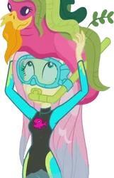 Size: 1622x2520 | Tagged: safe, artist:homersimpson1983, derpibooru import, edit, edited screencap, screencap, fluttershy, equestria girls, equestria girls series, unsolved selfie mysteries, background removed, clothes, dive mask, female, fluttershy's wetsuit, goggles, image, not a vector, png, seaweed, simple background, snorkel, solo, swimsuit, transparent background, wet hair, wetsuit