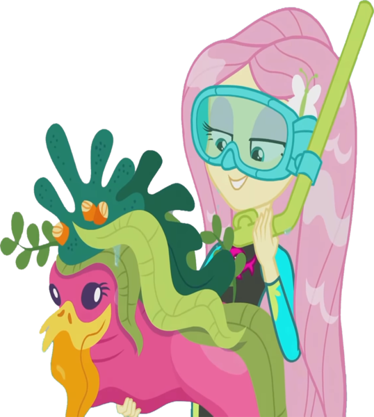 Size: 2261x2520 | Tagged: safe, artist:homersimpson1983, derpibooru import, edit, edited screencap, screencap, fluttershy, equestria girls, equestria girls series, unsolved selfie mysteries, background removed, clothes, dive mask, female, fluttershy's wetsuit, goggles, image, not a vector, png, seaweed, simple background, snorkel, solo, swimsuit, transparent background, wet hair, wetsuit