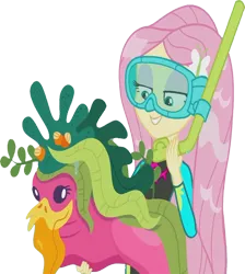 Size: 2261x2520 | Tagged: safe, artist:homersimpson1983, derpibooru import, edit, edited screencap, screencap, fluttershy, equestria girls, equestria girls series, unsolved selfie mysteries, background removed, clothes, dive mask, female, fluttershy's wetsuit, goggles, image, not a vector, png, seaweed, simple background, snorkel, solo, swimsuit, transparent background, wet hair, wetsuit