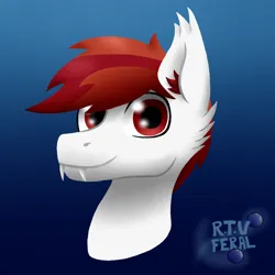 Size: 1200x1200 | Tagged: safe, artist:eldrick, derpibooru import, oc, unofficial characters only, bat pony, pony, bat pony oc, bat wings, bust, commission, ear fluff, fangs, gradient background, image, jpeg, looking at you, male, portrait, signature, smiling, solo, stallion, wings