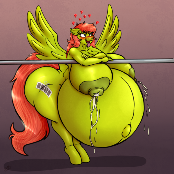 Size: 1920x1920 | Tagged: questionable, artist:09hankris, derpibooru import, oc, oc:young weird, anthro, pegasus, unguligrade anthro, areola, ass, belly, belly button, big areola, big belly, big breasts, big nipples, blushing, breasts, butt, eyelashes, female, floppy ears, heart, hips, huge belly, huge breasts, hyper, hyper areola, hyper belly, hyper breasts, hyper nipples, hyper pregnancy, image, impossibly large belly, impossibly large breasts, lactation, large butt, leaking milk, leaning, leaning forward, milk, nipples, nudity, open mouth, outie belly button, pegasus oc, pegasus wings, png, pole, pregnant, solo, solo female, spread wings, support, tail, thighs, thunder thighs, tongue out, wide hips, wings