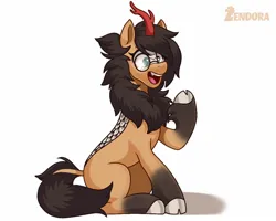 Size: 1250x1000 | Tagged: safe, artist:zendoratpw, derpibooru import, oc, unofficial characters only, kirin, glasses, image, jpeg, kirin oc, leonine tail, simple background, solo, tail, white background