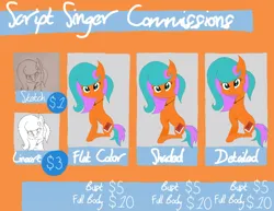 Size: 736x569 | Tagged: safe, artist:script singer, derpibooru import, earth pony, pony, advertisement, commission info, image, png