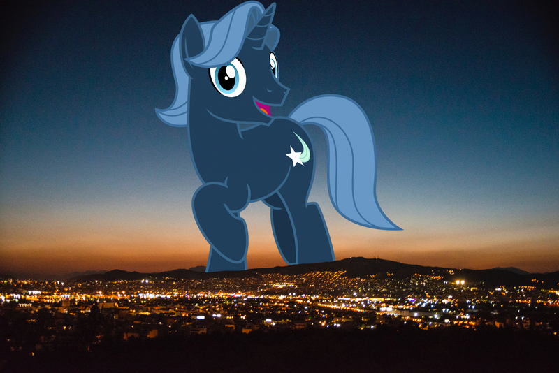 Size: 2048x1367 | Tagged: safe, artist:cheezedoodle96, derpibooru import, edit, editor:jaredking779, starblazer, pony, unicorn, athens, background pony, friendship student, giant pony, giant unicorn, greece, highrise ponies, image, irl, jpeg, macro, male, mega giant, photo, ponies in real life, raised hoof, solo, stallion