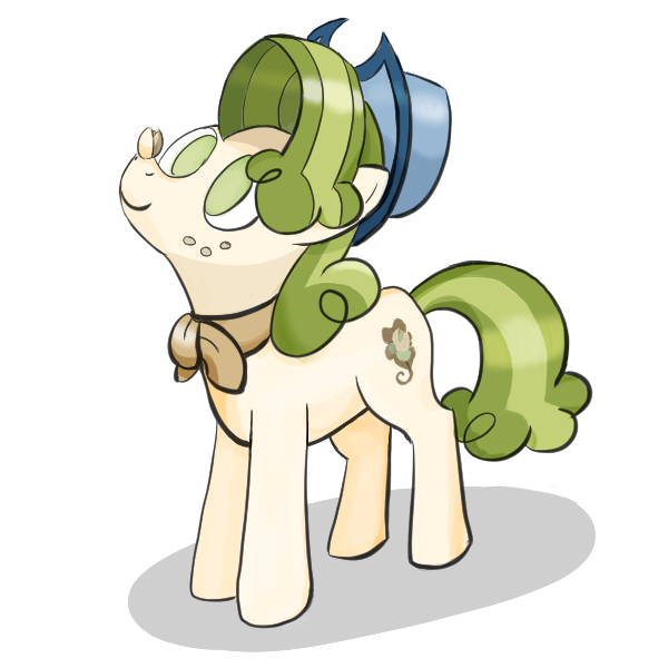 Size: 600x600 | Tagged: safe, artist:addelum, derpibooru import, pistachio, earth pony, pony, clothes, hat, image, looking up, male, png, scarf, simple background, solo, stallion, transparent background
