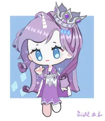 Size: 980x1132 | Tagged: safe, artist:ecor土土, derpibooru import, rarity, human, chibi, humanized, image, png, simple background