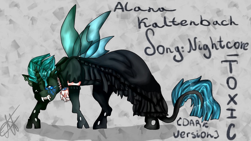 Size: 1280x720 | Tagged: artist needed, safe, derpibooru import, oc, changeling, clothes, dress, image, jpeg, solo, teeth