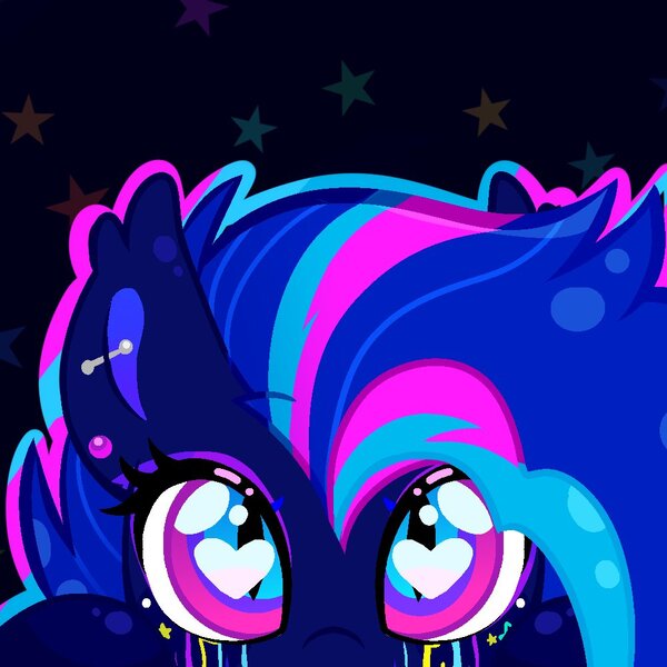 Size: 1000x1000 | Tagged: safe, artist:nathegar, derpibooru import, oc, oc:cyberglitch, unofficial characters only, bat pony, pony, accessories, bat pony oc, bat wings, image, jpeg, stars, wings