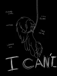 Size: 1944x2592 | Tagged: semi-grimdark, artist:script singer, derpibooru import, oc, oc:script singer, earth pony, pony, dark, image, noose, png, suicide, vent art