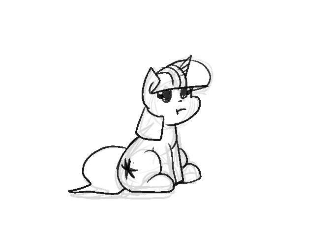 Size: 675x464 | Tagged: safe, artist:zutcha, derpibooru import, twilight sparkle, pony, unicorn, black and white, female, grayscale, image, mare, monochrome, png, simple background, sitting, sketch, solo, unicorn twilight, white background