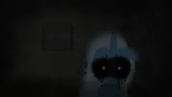 Size: 1920x1080 | Tagged: semi-grimdark, artist:horses are fuckin weird, derpibooru import, trixie, pony, unicorn, creepypasta, crying, female, floppy ears, image, looking at you, mare, png, red eyes take warning, red mist, redraw, sad, spongebob squarepants, squidward's suicide, stare, staring into your soul, the sad and depresive trixie, trixie's wagon, wagon