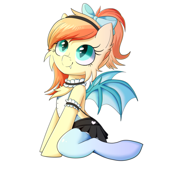 Size: 1080x1080 | Tagged: safe, artist:fajnyziomal, derpibooru import, oc, bat pony, pony, clothes, female, image, maid, mare, png, simple background, socks, solo, transparent background