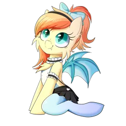 Size: 1080x1080 | Tagged: safe, artist:fajnyziomal, derpibooru import, oc, bat pony, pony, clothes, female, image, maid, mare, png, simple background, socks, solo, transparent background
