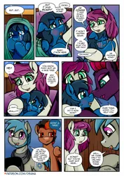 Size: 2480x3508 | Tagged: safe, artist:dsana, derpibooru import, fizzlepop berrytwist, tempest shadow, oc, oc:fireweed, oc:lullaby dusk, oc:rust wing, oc:thistledown, earth pony, pegasus, pony, unicorn, comic:a storm's lullaby, crying, female, filly, foal, image, male, mare, png, stallion, tears of joy