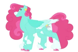 Size: 1280x854 | Tagged: safe, artist:itstechtock, derpibooru import, oc, oc:partly cloudy, unofficial characters only, pegasus, pony, female, image, jpeg, magical lesbian spawn, mare, offspring, parent:merry may, parent:sunshower raindrops, simple background, solo, white background