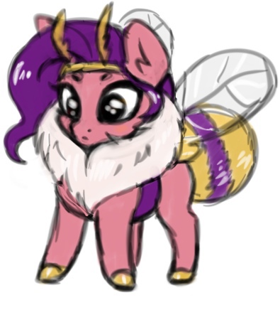 Size: 395x436 | Tagged: safe, artist:vetta, derpibooru import, pipp petals, bee pony, original species, pony, bumblebipp, g5, image, jpeg