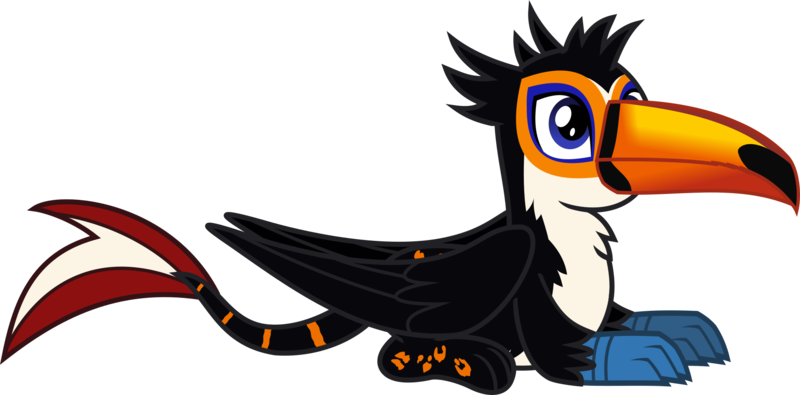 Size: 1912x943 | Tagged: safe, artist:lightningbolt, derpibooru import, oc, oc:tristão, unofficial characters only, bird, gryphon, toco toucan, toucan, .svg available, beak, chest fluff, derpibooru exclusive, folded wings, image, lying down, male, paws, png, prone, solo, spots, stripes, tail, talons, toucan griffon, vector, wings