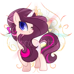 Size: 2048x2048 | Tagged: safe, artist:harmonyvitality-yt, derpibooru import, oc, unofficial characters only, pony, unicorn, base used, female, horn, image, magical lesbian spawn, mare, offspring, one eye closed, parent:sunset shimmer, parent:twilight sparkle, parents:sunsetsparkle, png, raised hoof, simple background, solo, transparent background, unicorn oc, wink
