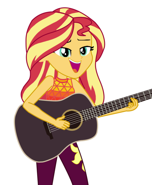 Size: 6705x8154 | Tagged: safe, artist:chrismc373, derpibooru import, sunset shimmer, equestria girls, equestria girls series, let it rain, spoiler:eqg series (season 2), guitar, image, musical instrument, png, solo