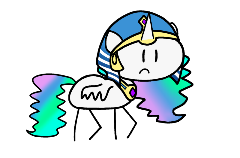 Size: 1924x1265 | Tagged: safe, artist:mystery shore, derpibooru import, idw, princess celestia, alicorn, pony, reflections, spoiler:comic, egyptian, egyptian headdress, egyptian pony, female, image, in a nutshell, in a nutshell but mirror version, mare, mirror universe, png, ra celestia, simple background, solo, stick pony, transparent background