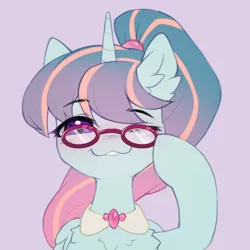 Size: 722x722 | Tagged: safe, artist:astralblues, derpibooru import, oc, oc:earthing elements, alicorn, pony, female, glasses, image, mare, png, simple background, solo