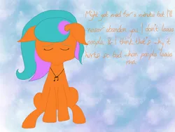 Size: 2048x1536 | Tagged: safe, artist:script singer, derpibooru import, oc, oc:script singer, unofficial characters only, earth pony, pony, image, png, quote, solo