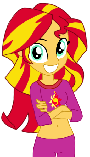 Size: 540x941 | Tagged: safe, artist:chrismc373, edit, vector edit, sunset shimmer, human, equestria girls, belly, belly button, belly fetish, clothes, fetish, fetish fuel, image, midriff, navel fetish, pajamas, png, smiling, solo, stomach, vector