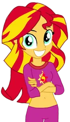 Size: 540x941 | Tagged: safe, artist:chrismc373, edit, vector edit, sunset shimmer, human, equestria girls, belly, belly button, belly fetish, clothes, fetish, fetish fuel, image, midriff, navel fetish, pajamas, png, smiling, solo, stomach, vector