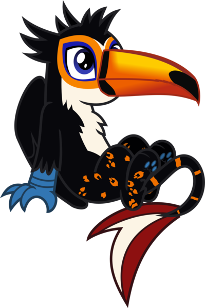 Size: 976x1469 | Tagged: safe, artist:lightningbolt, derpibooru import, oc, oc:tristão, unofficial characters only, bird, gryphon, toco toucan, toucan, .svg available, beak, chest fluff, derpibooru exclusive, folded wings, image, leaning back, male, paw pads, paws, png, simple background, sitting, solo, spots, stripes, tail, talons, toucan griffon, transparent background, underpaw, vector, wings