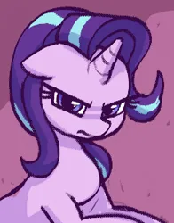 Size: 234x298 | Tagged: safe, artist:plunger, derpibooru import, starlight glimmer, pony, unicorn, angry, drawthread, ears, female, floppy ears, image, looking at you, mare, png, simple background, solo