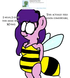 Size: 3023x3351 | Tagged: safe, derpibooru import, pipp petals, bee pony, original species, series:ask pippamena, g5, bipedal, bumblebipp, clothes, costume, image, pippamena, png, pregnant, primrose petals