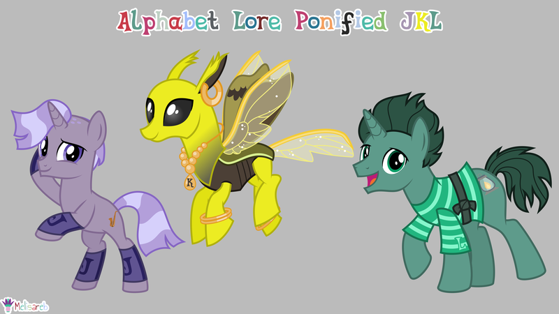 Size: 7111x4000 | Tagged: safe, artist:melisareb, derpibooru import, part of a set, ponified, changedling, changeling, insect, moth, mothling, original species, pony, unicorn, .svg available, 16:9, absurd resolution, alphabet lore, bracelet, changelingified, clothes, crossover, dreamworks face, ear piercing, earring, female, flying, gray background, image, j, jewelry, k, l (letter), looking at you, male, mare, necklace, open mouth, piercing, png, raised hoof, rearing, shirt, simple background, species swap, stallion, striped shirt, teenager, trio, vector, wings, wristband
