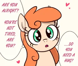 Size: 1398x1185 | Tagged: safe, artist:somethingatall, derpibooru import, oc, ponified, unofficial characters only, earth pony, pony, drawthread, heart, image, looking at you, png, simple background, solo, speech bubble, text