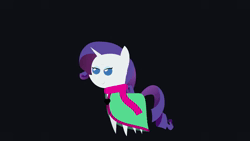 Size: 1920x1080 | Tagged: safe, artist:sketchmcreations, derpibooru import, nightmare rarity, rarity, pony, animated, cloak, clothes, cosplay, costume, deltarune, hat, image, no sound, palette swap, pointy ponies, ralsei, recolor, scarf, webm, wizard hat