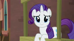 Size: 1920x1080 | Tagged: safe, derpibooru import, screencap, rarity, pony, unicorn, made in manehattan, season 5, 1080p, cute, female, happy, image, jpeg, looking at you, mare, raribetes, smiling, solo